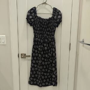 Melrose and Market Black Floral Midi Dress